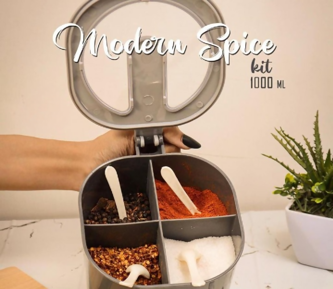 Modern Spice Kit - 1000 ml - 4 Grid Spice Jar Random Color