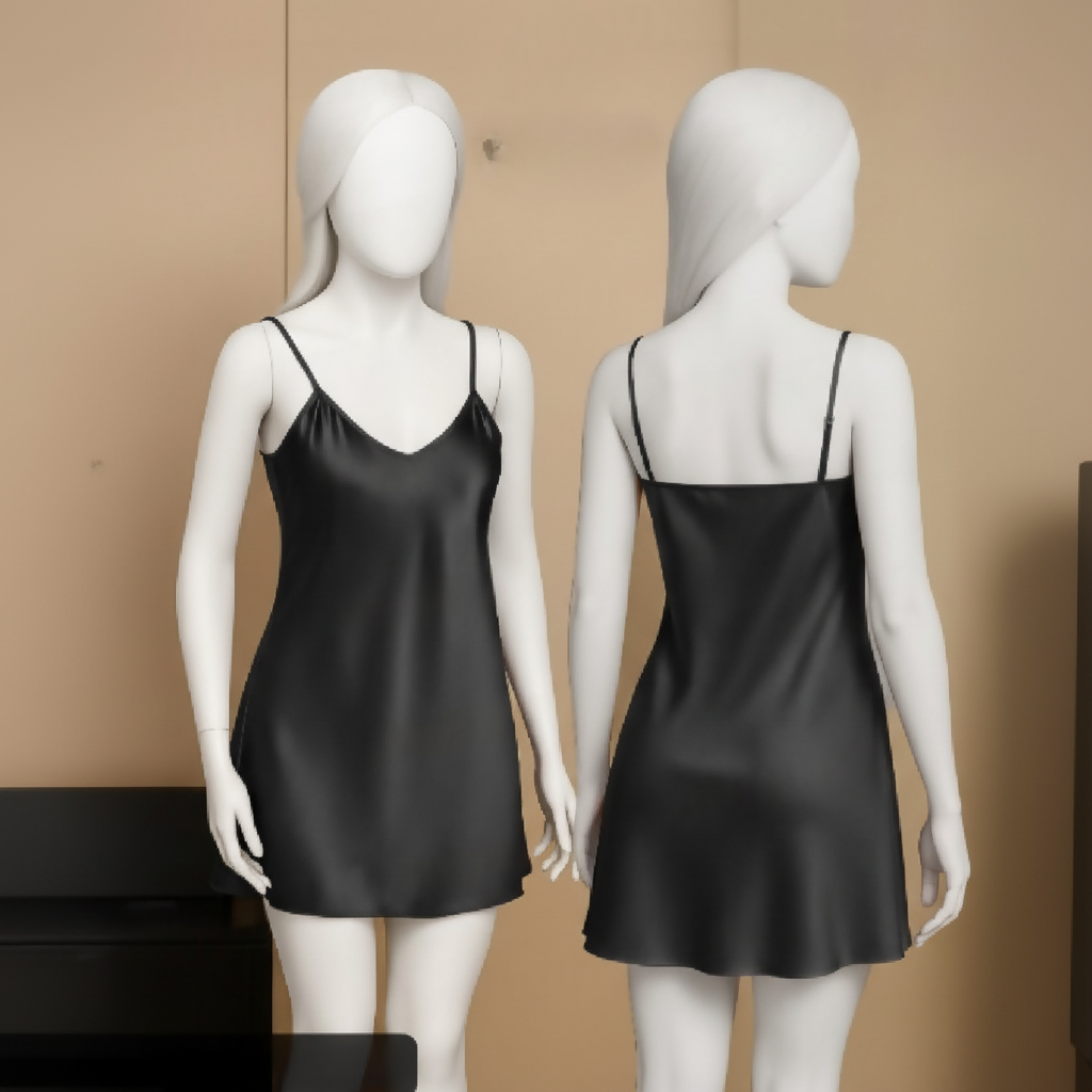Satin Slip Dress Sleeveless Camisole Free Size