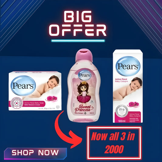Supper offer for new born Babies care gift in which pears soap colonge and body wash