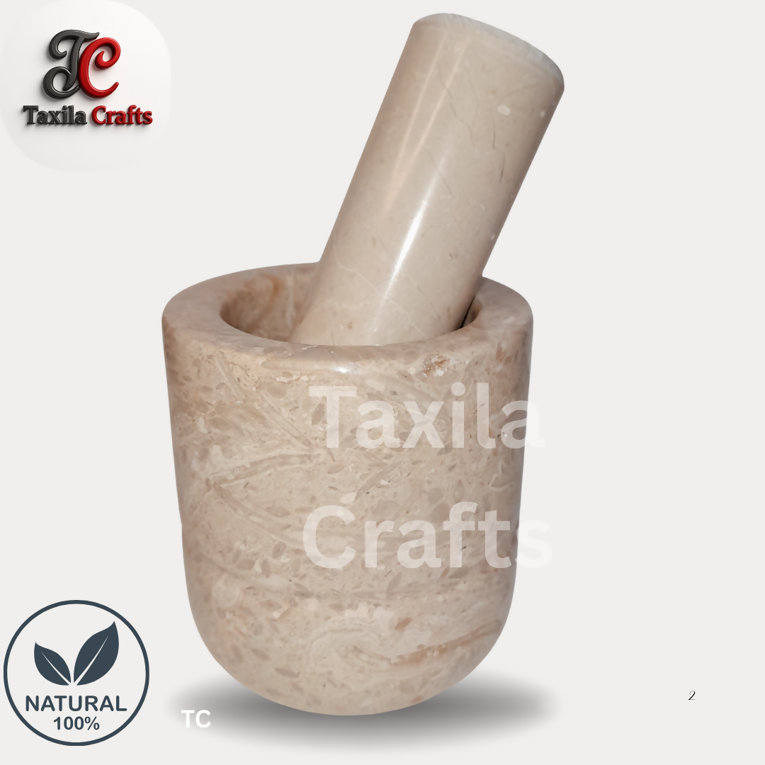Small Size Teak Wood Marble Mortar Pestle 3 Inch Round Natural Stone Grinder