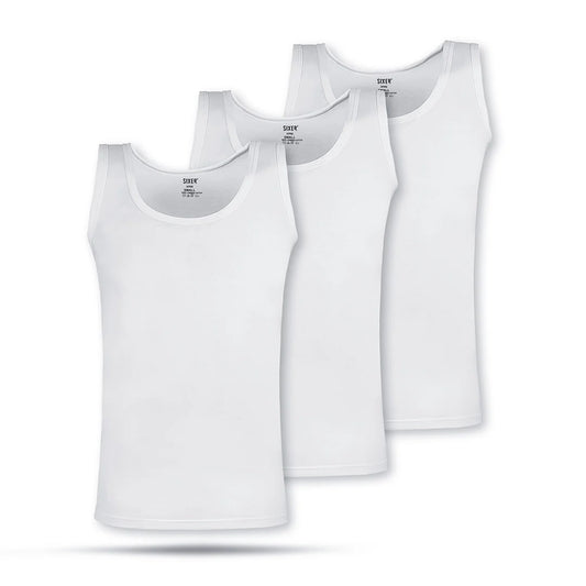 Men's Vest Sleeve Less Premium Combed Cotton - Pack of 3