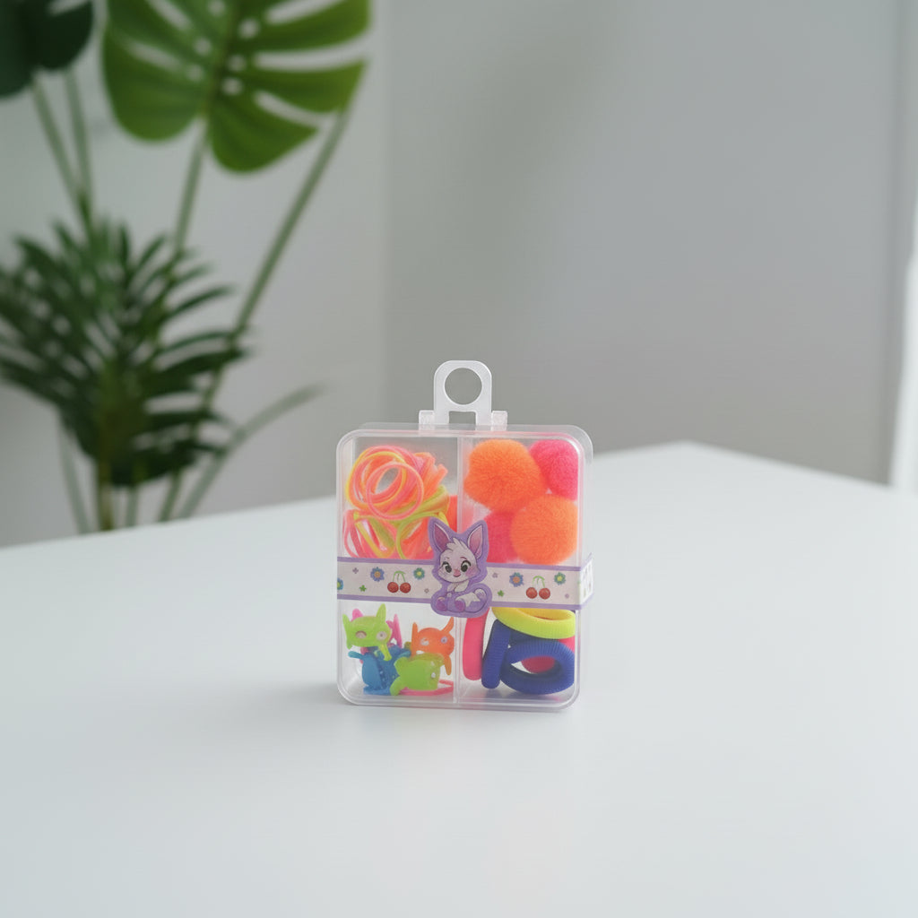 Hair Accessories 4 in 1 Square Box Multicolor