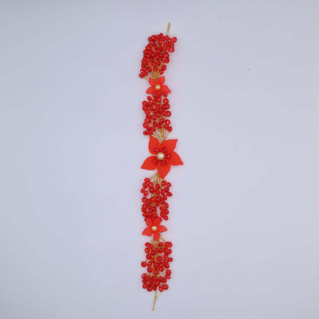 Red flora crystal Vine hair accessories