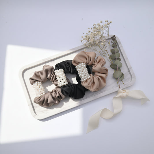 Hair Knot Medium Bow Shape Black Series Pack of 3