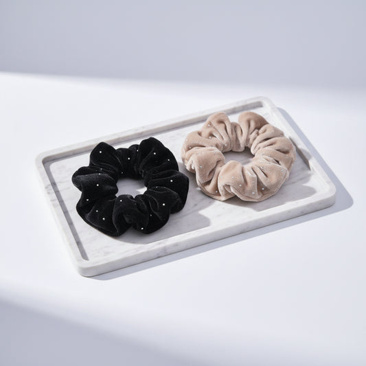 Hair Knot Plain Velvet Black Pack of 2