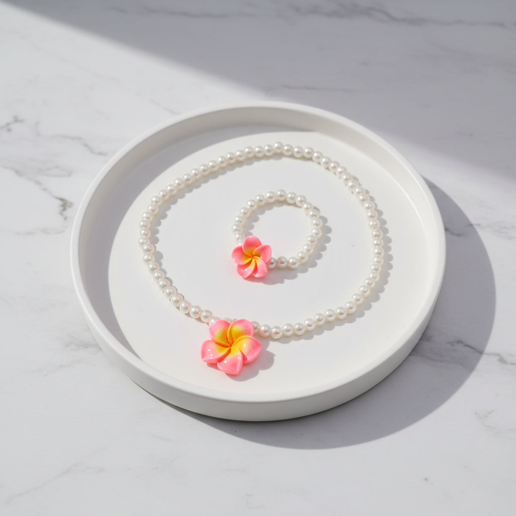 Small Pearl and Flower Necklaces