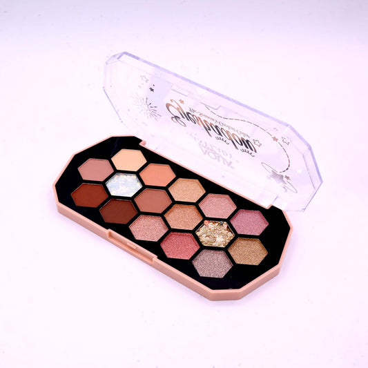 Any Lady Eyeshade Kit 16 in 1 (710B) - Versatile Eyeshadow Palette with Matte Shimmer and Metallic Shades