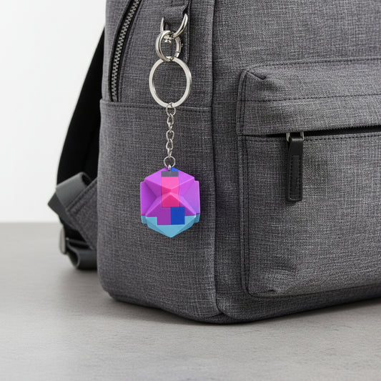 Puzzle Cube Keychain 3D
