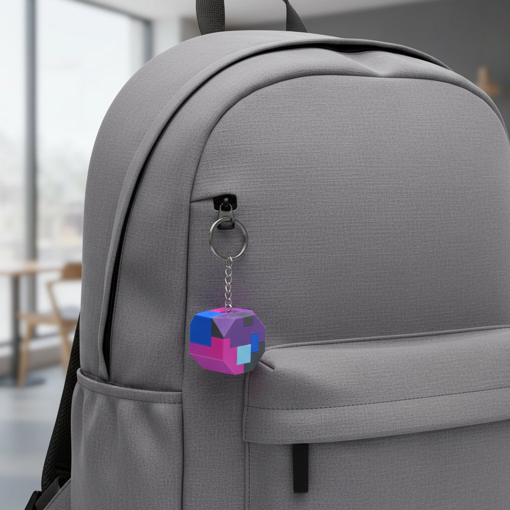 Puzzle Cube Keychain Drum