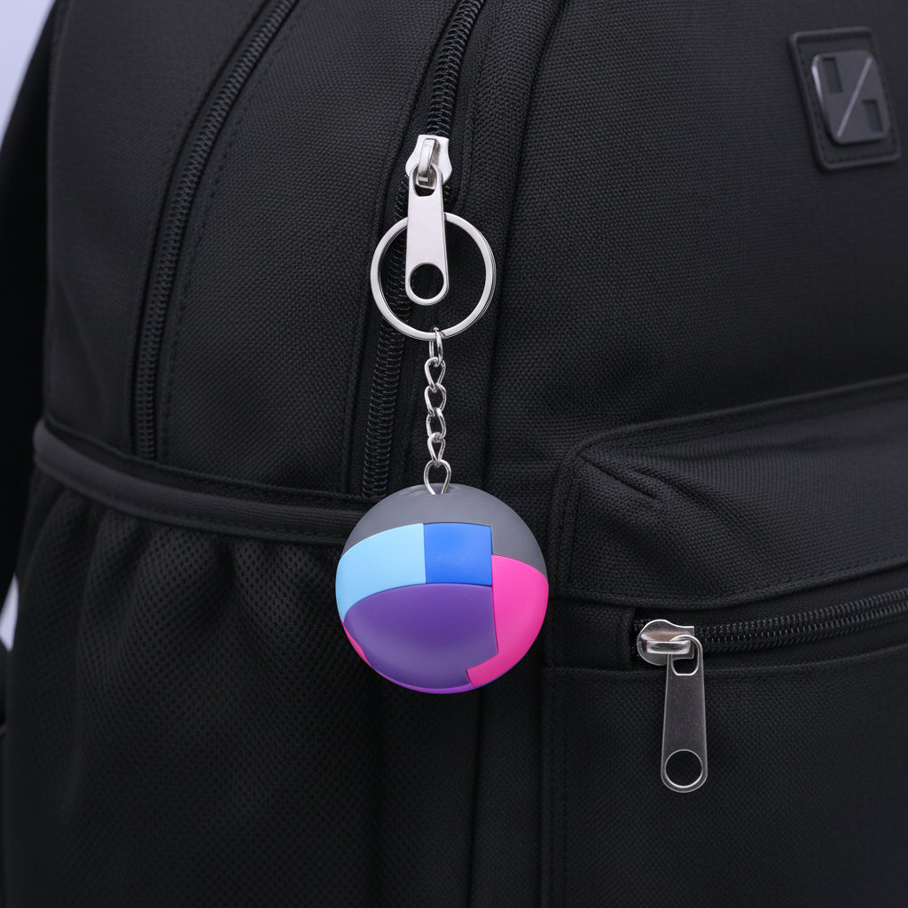 Puzzle Cube Keychain round