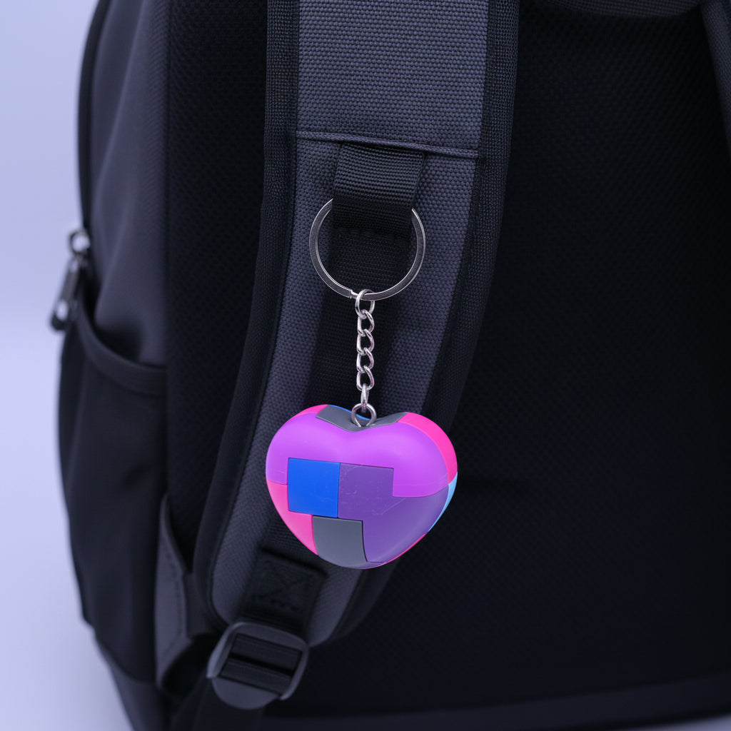 Puzzle Cube Keychain heart U
