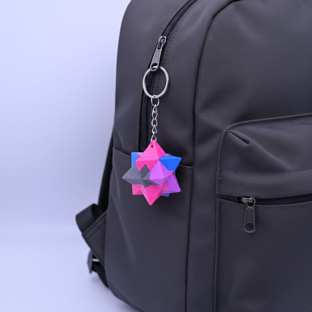 Puzzle Cube Keychain Star