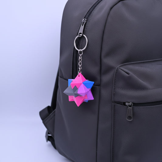Puzzle Cube Keychain Star