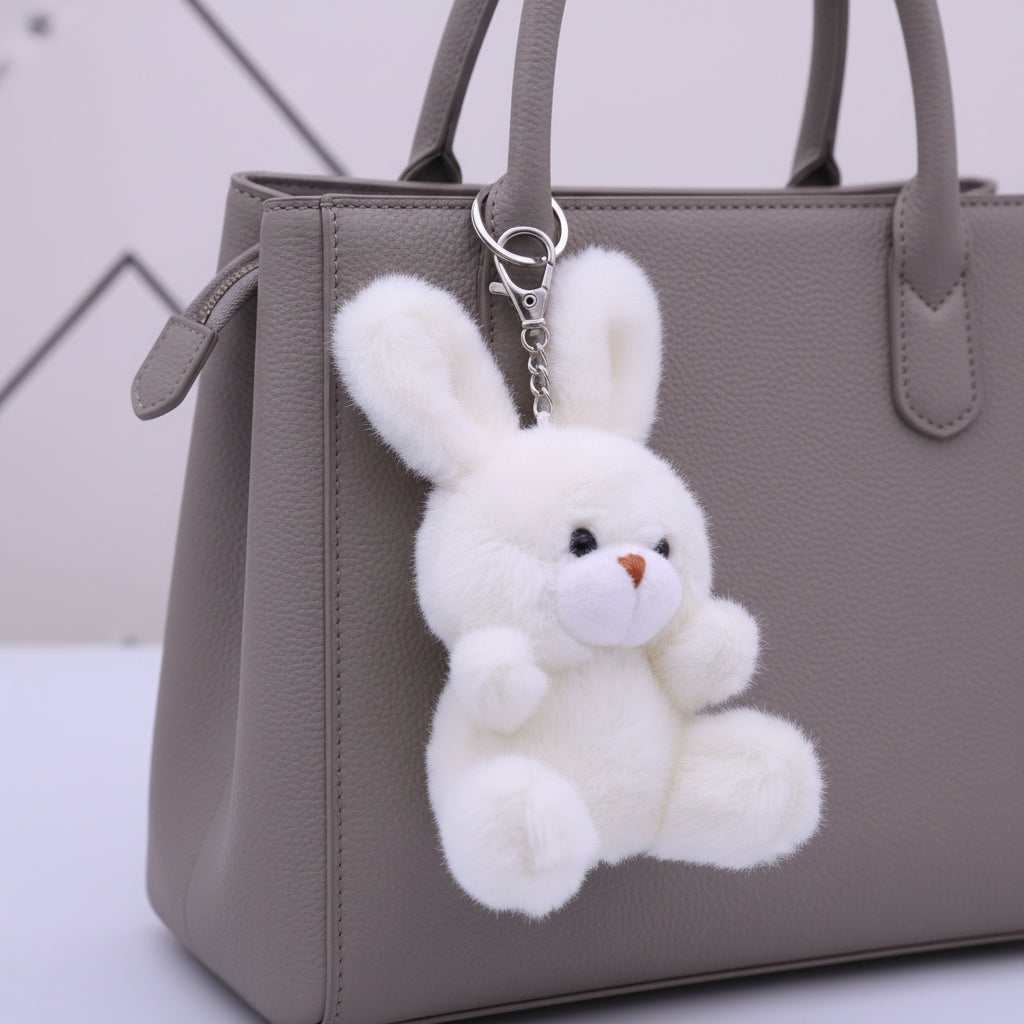 Soft Bear Keychain White