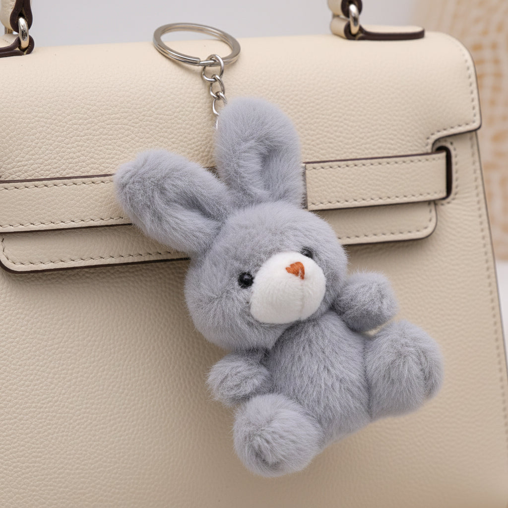 Soft Bear Keychain Gray