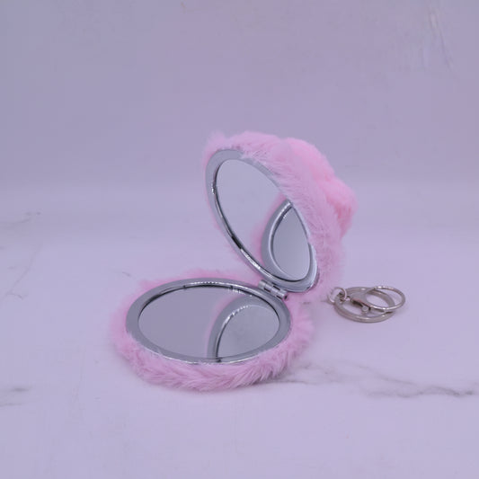 Small Purse Fur Keychain Baby Pink