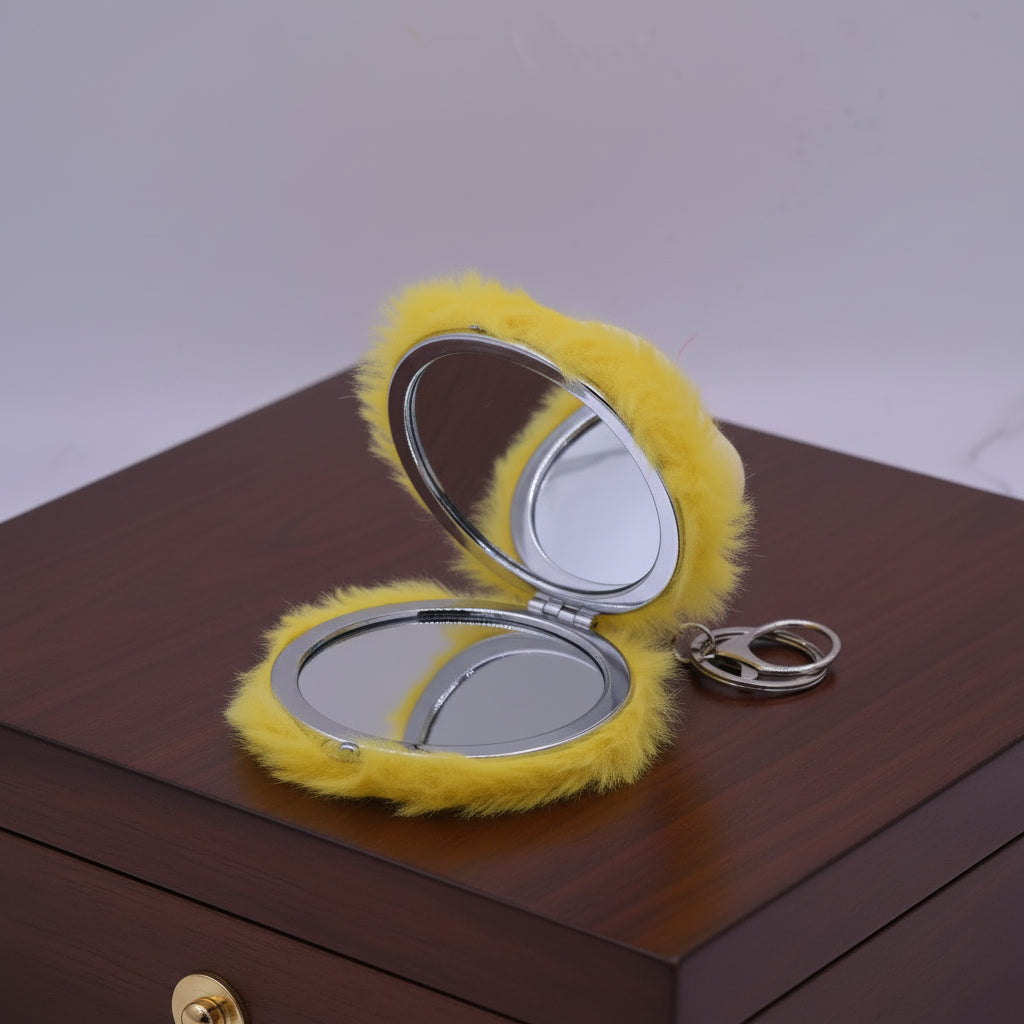 Small Purse Fur Keychain Yellow