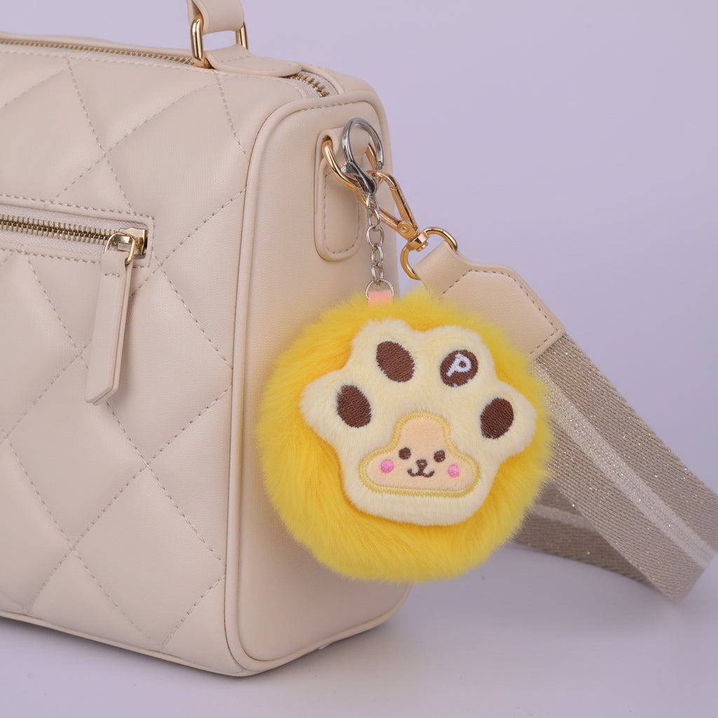 Small Purse Fur Keychain Yellow
