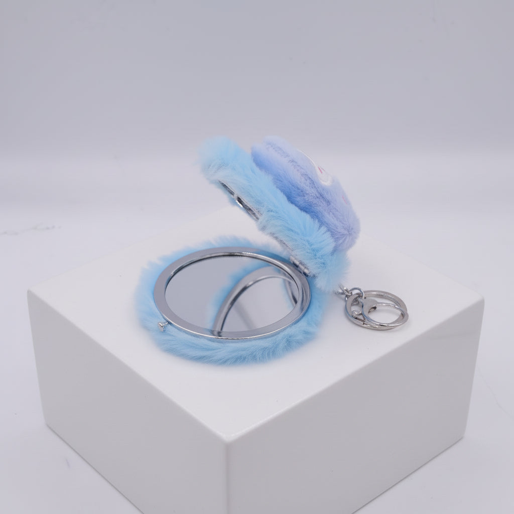 Small Purse Fur Keychain Baby Blue