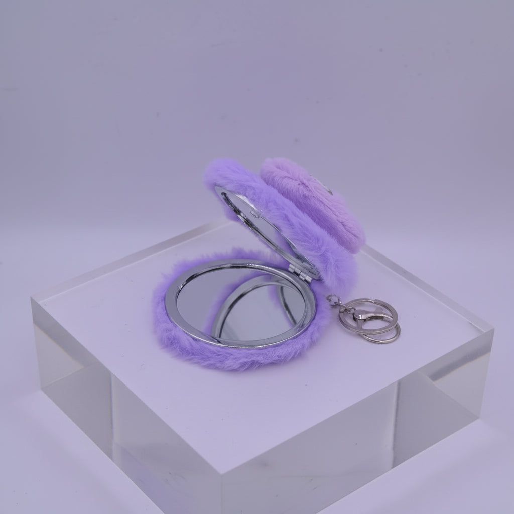 Small Purse Fur Keychain Purple
