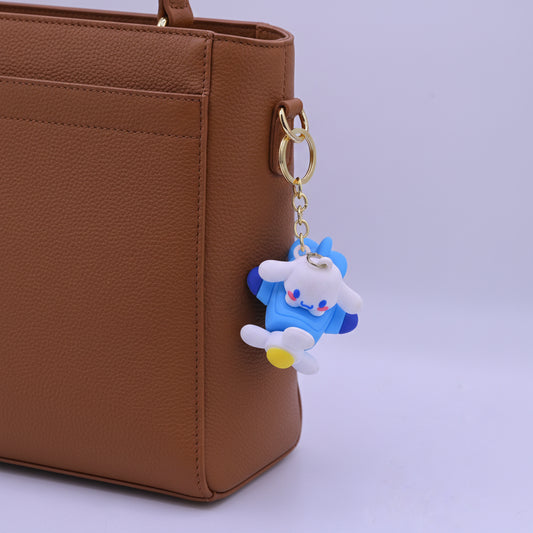 Rubber Airplane Keychain Blue