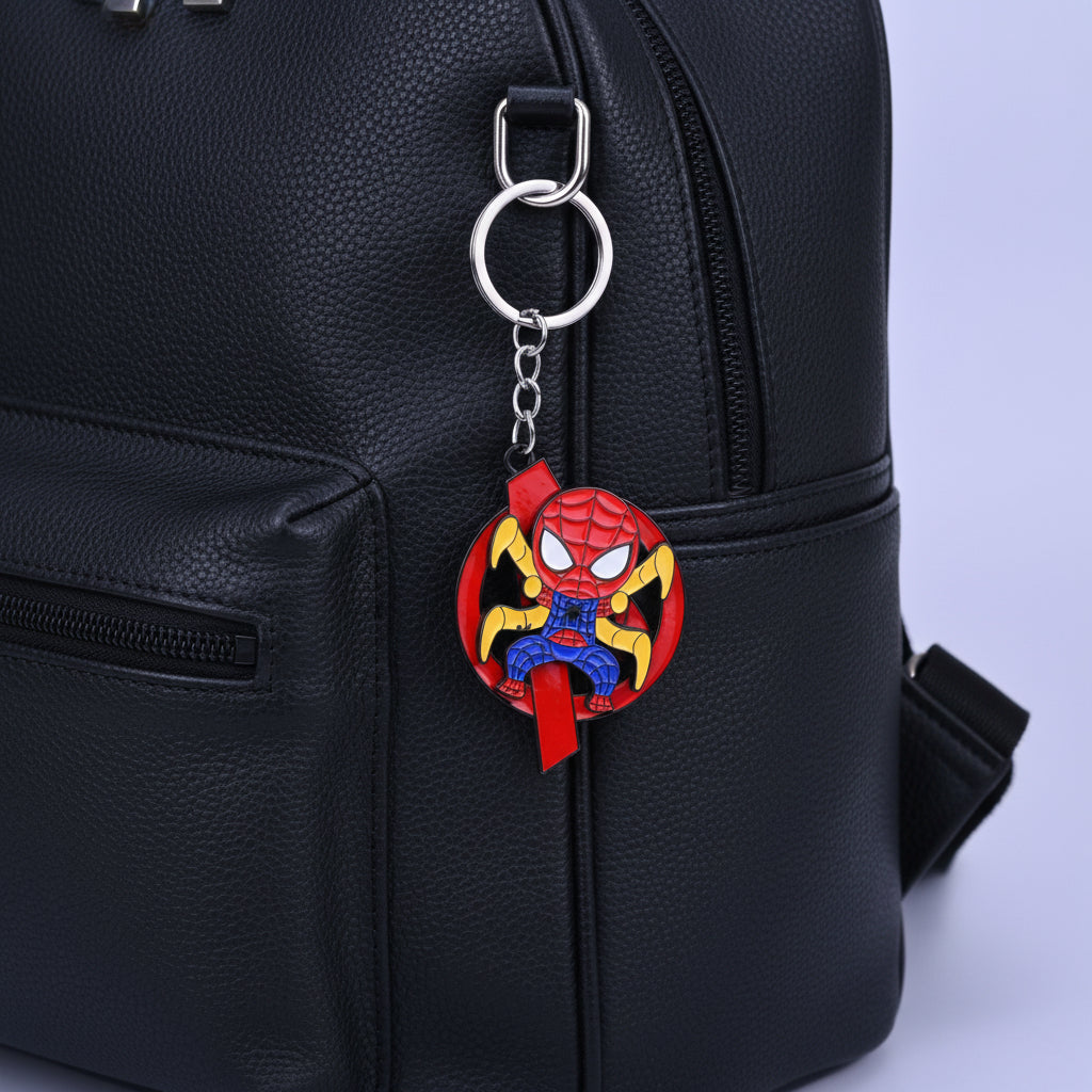 Mix round metal keychains Spider Man
