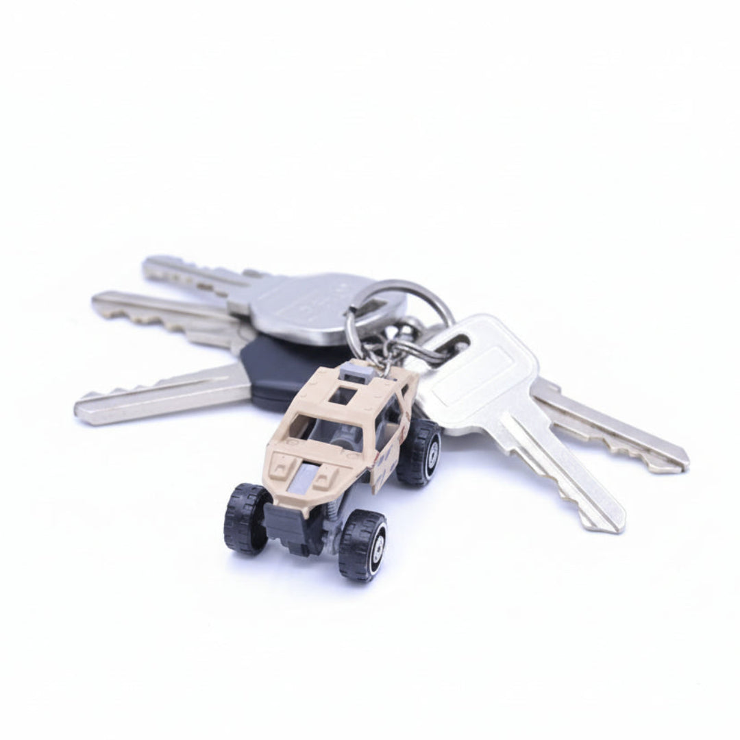 Rally Jeep Keychain Gray