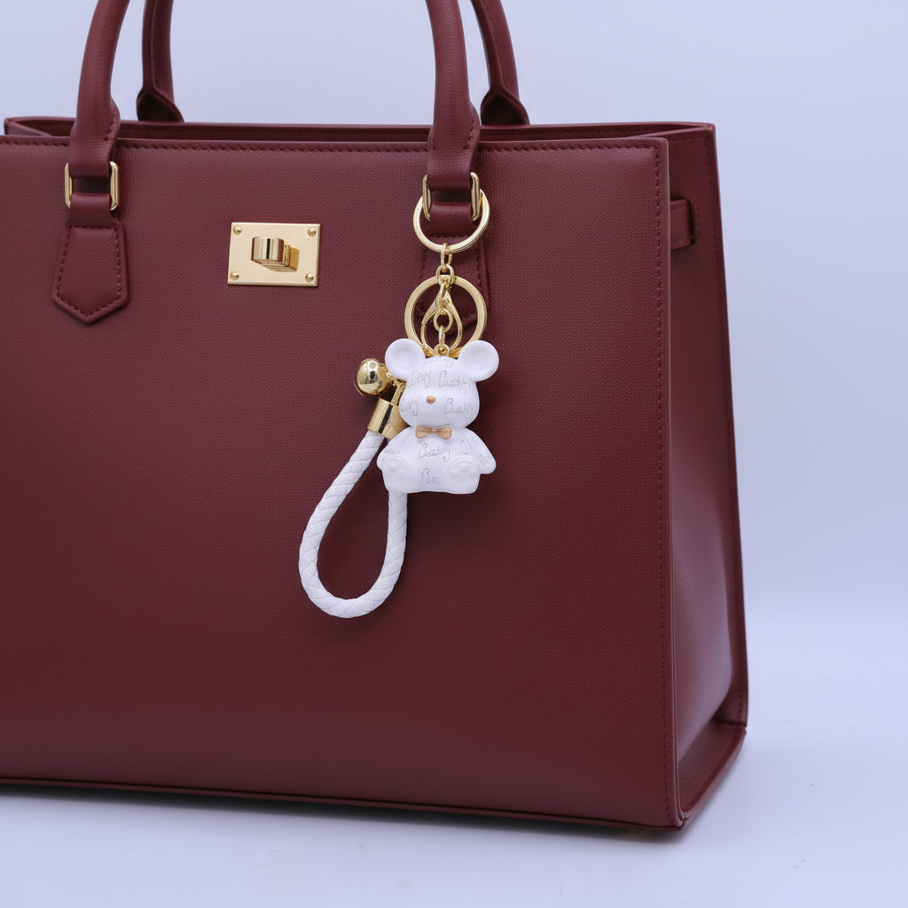 Lucky Bear Keychain White