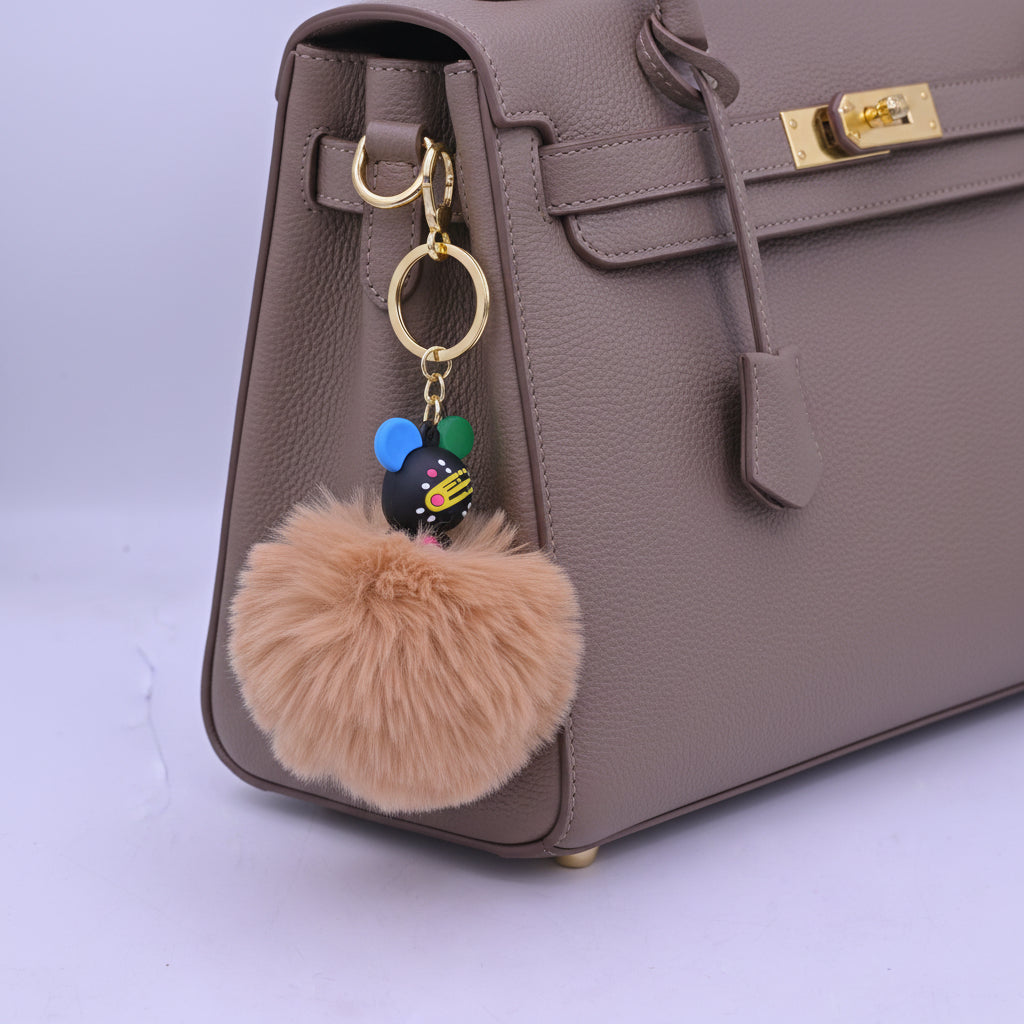 Sweet Heart Soft Fur keychain Brown