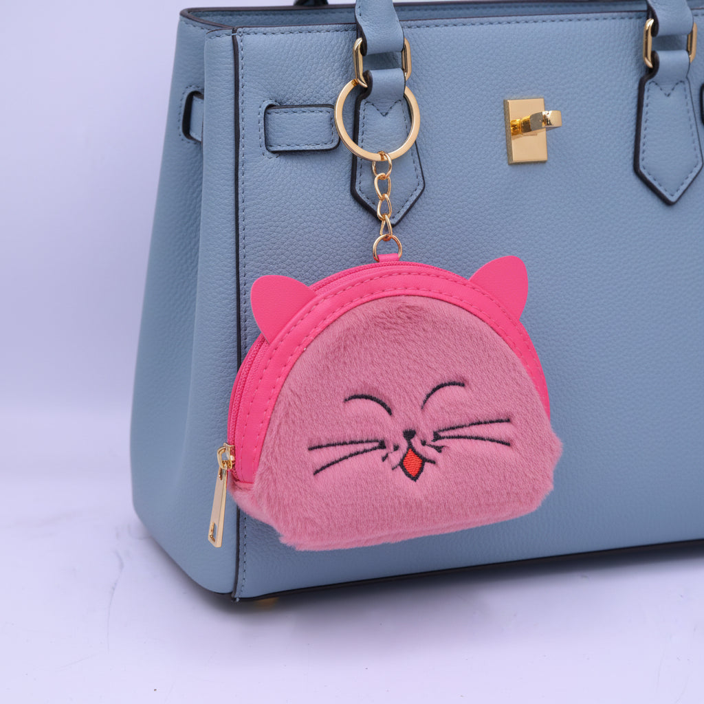 Cat Face small bag keychain Red