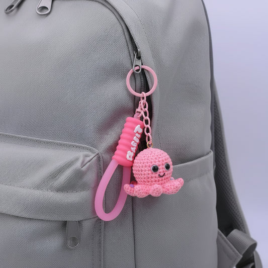 Baby Octopus Keychain Pink