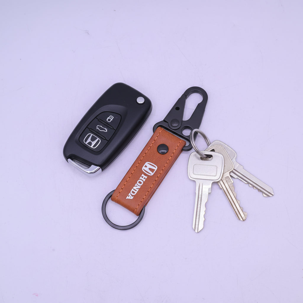Leather Metal Hook Honda Brown