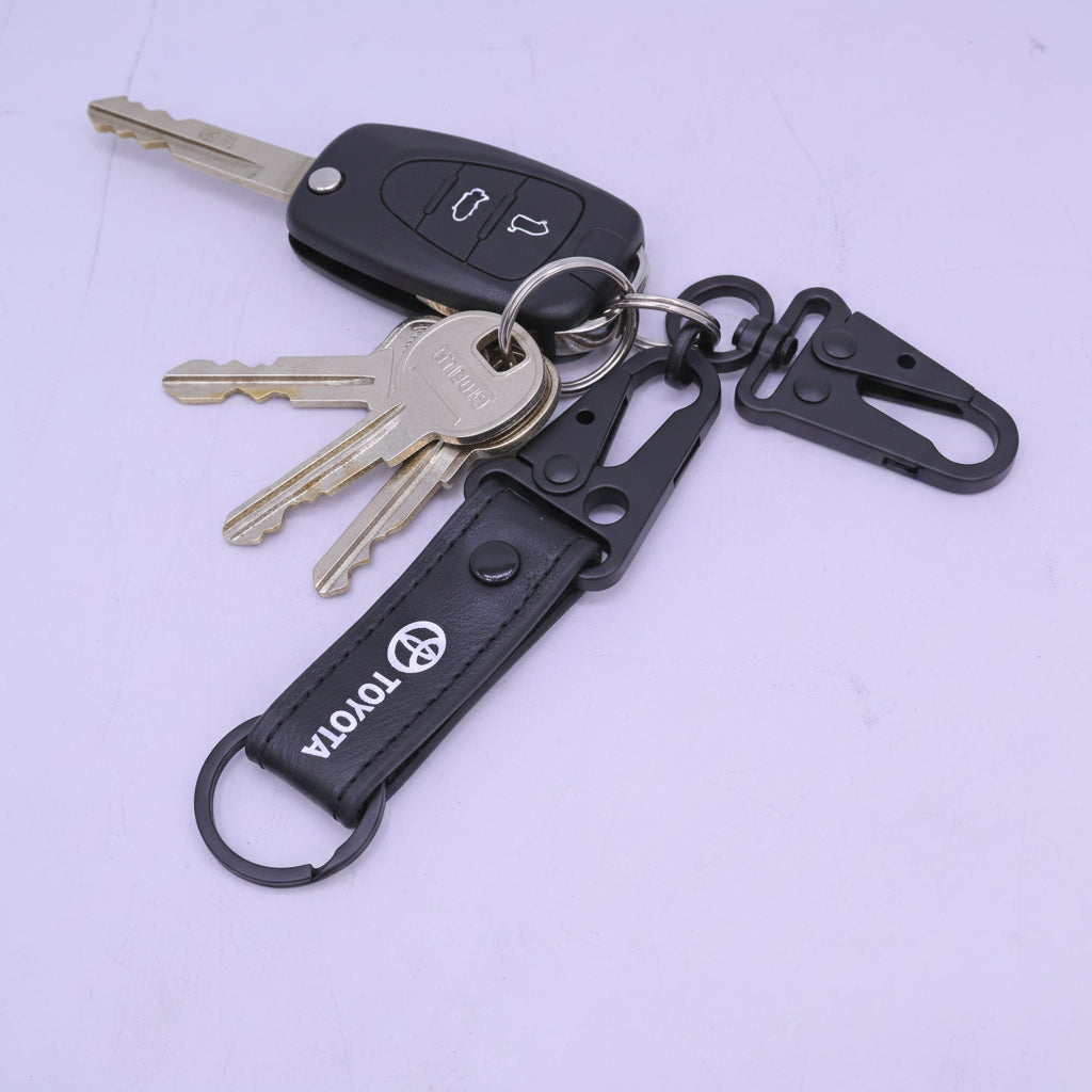 Leather Metal Hook Toyota Black