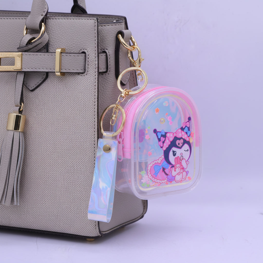 Coin Purse Key Chain Round Girl