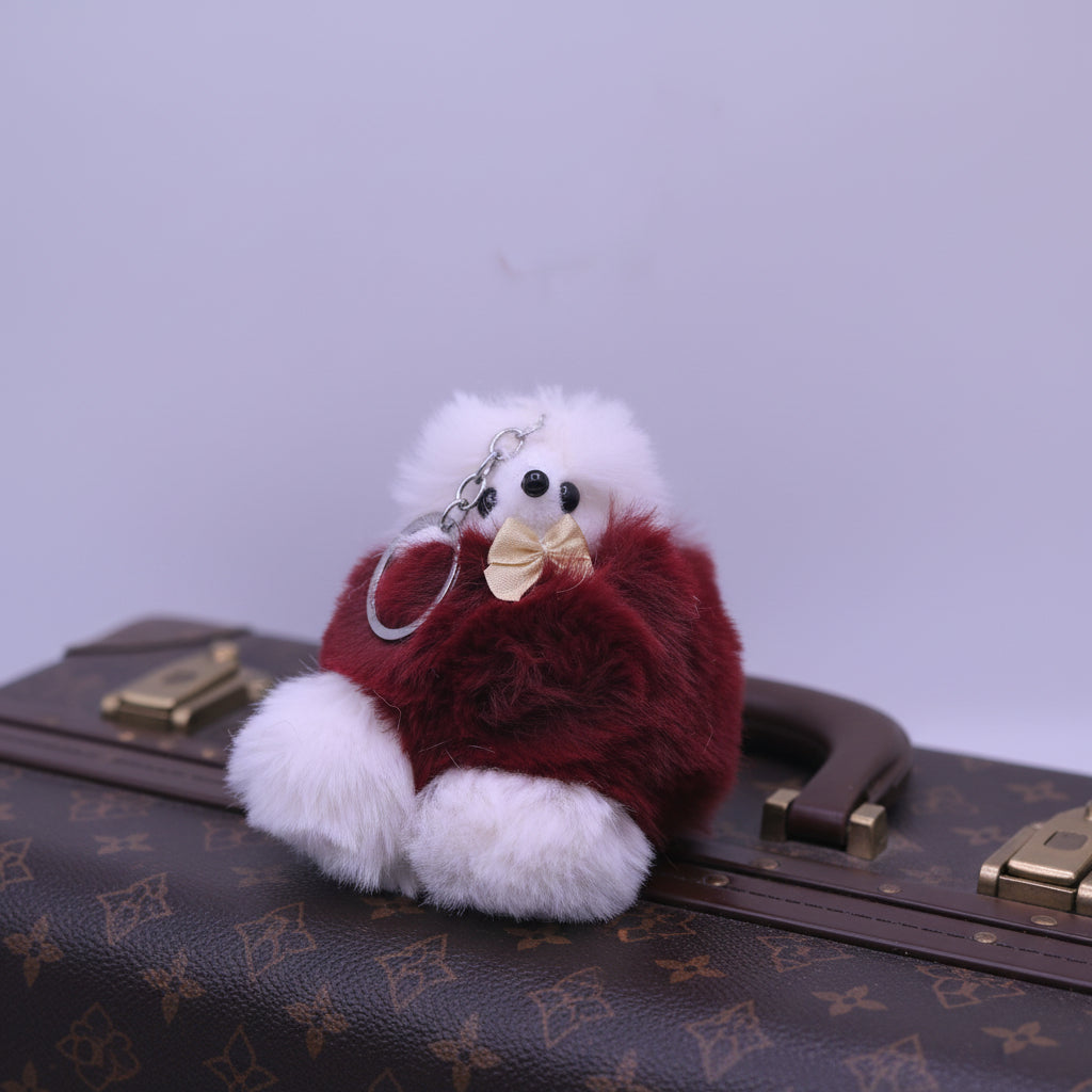 Soft Fluffy Fur Rat Keychain Brown