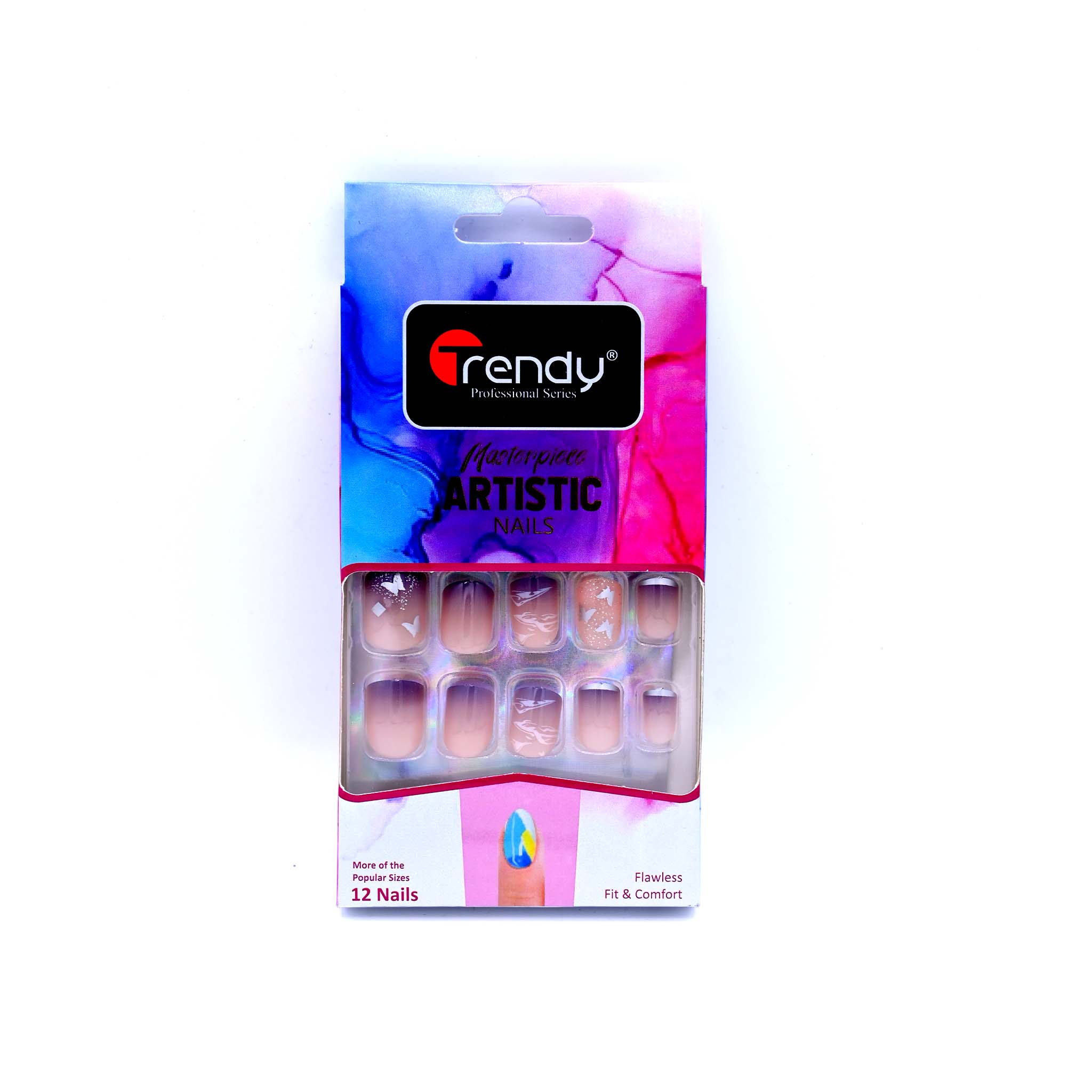 Trendy Nails TD 157 LMU 014   Reusable Press On Nails Set