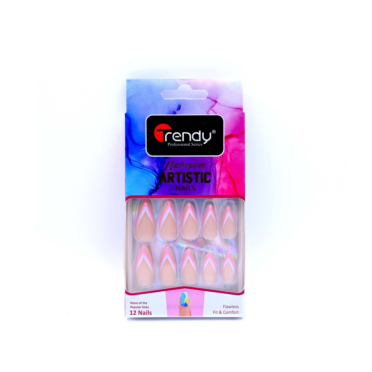 Trendy Nails TD 157 LMU 018   Reusable Press On Nails Set