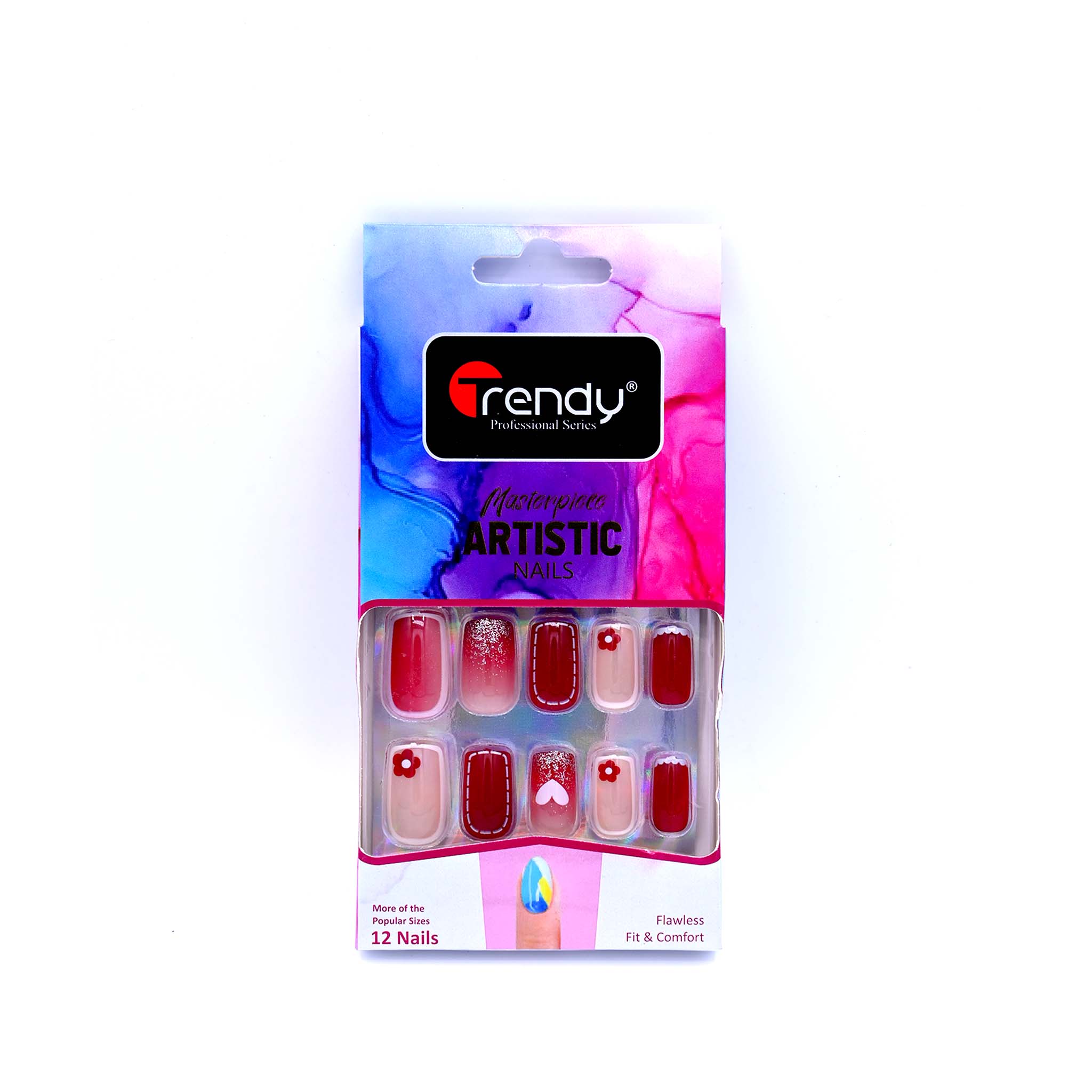 Trendy Nails TD 157 LMU 001   Reusable Press On Nails Set