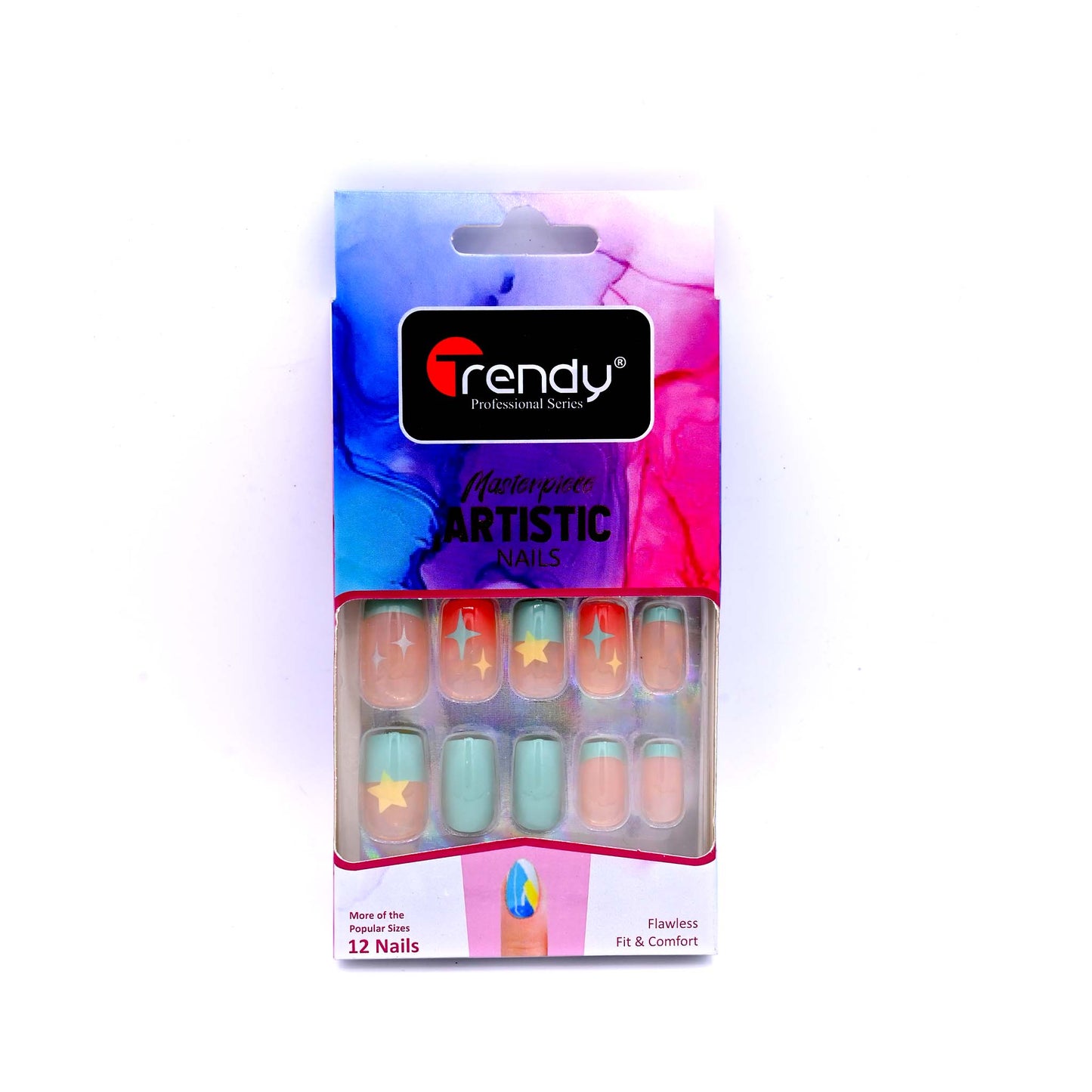 Trendy Nails TD 157 LMU 009   Reusable Press On Nails Set