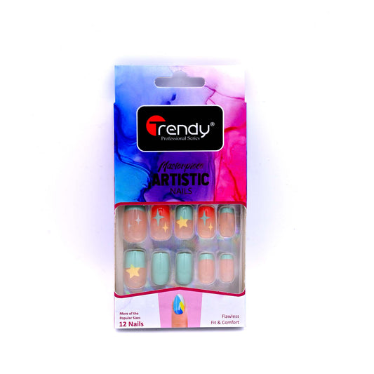 Trendy Nails TD 157 LMU 009   Reusable Press On Nails Set