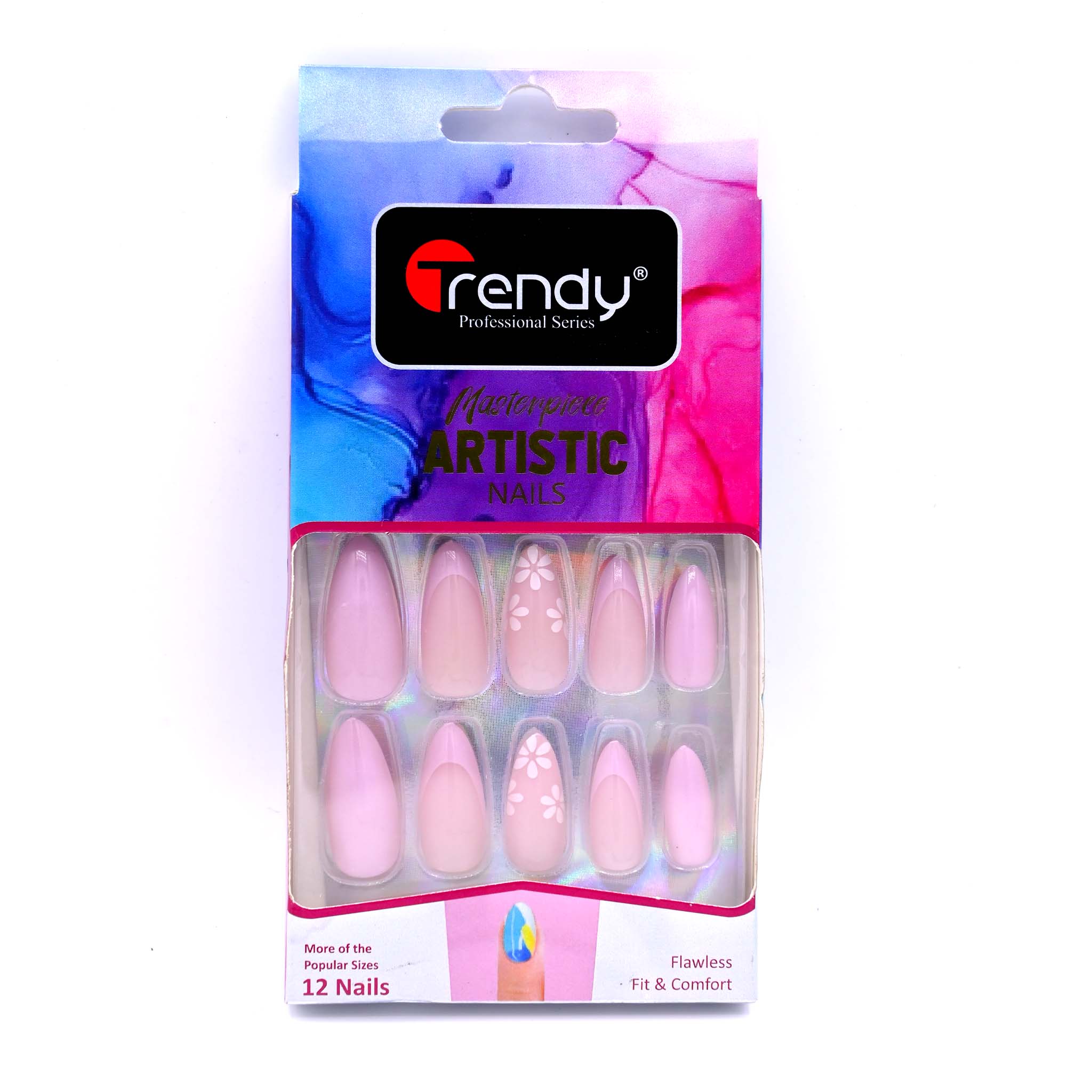 Trendy Nails TD 157 LMU 028   Reusable Press On Nails Set