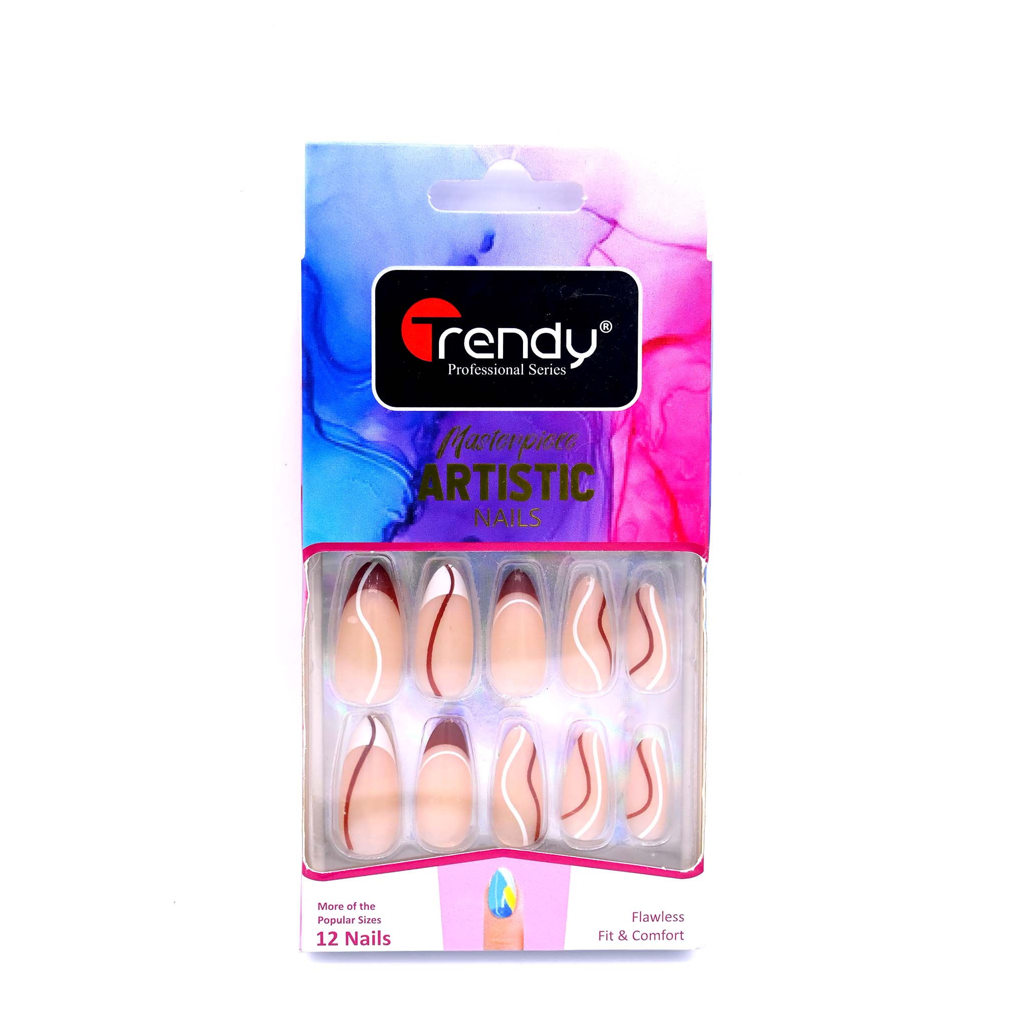 Trendy Nails TD 157 LMU 019   Reusable Press On Nails Set