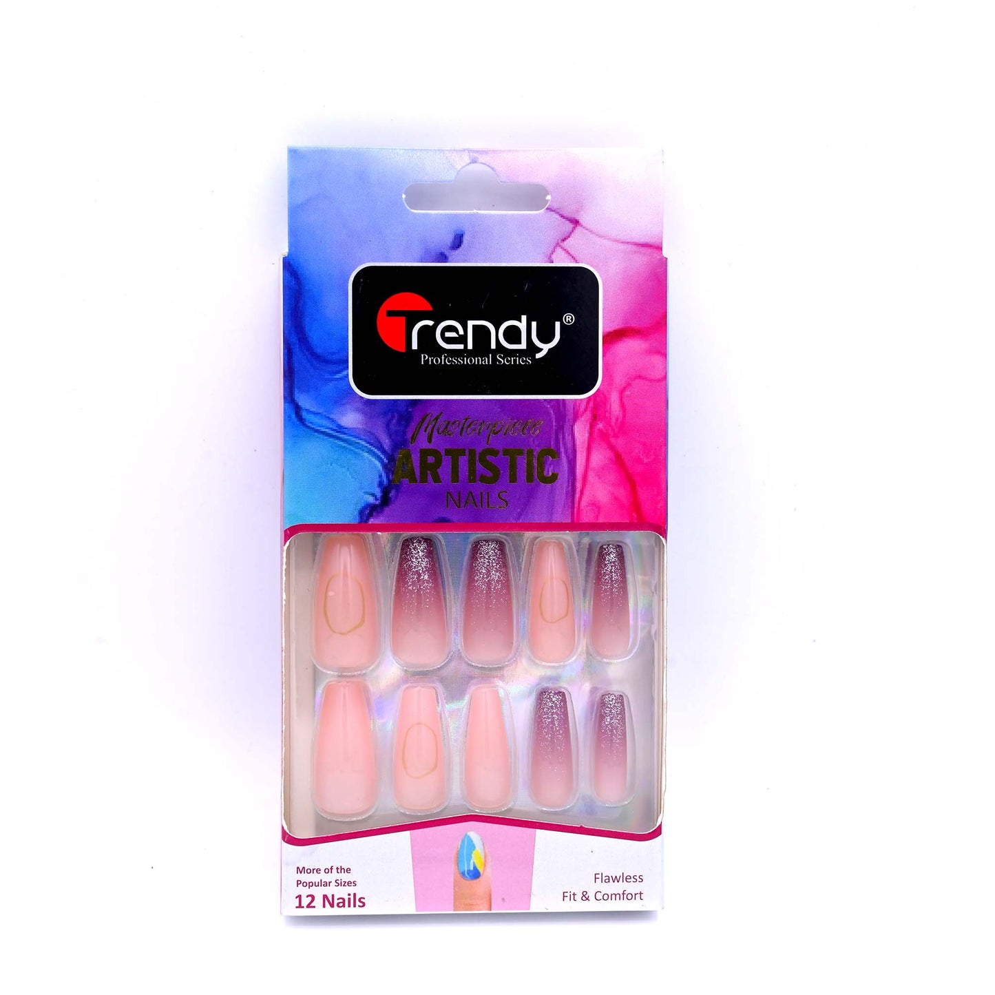 Trendy Nails TD 157 LMU 020   Reusable Press On Nails Set