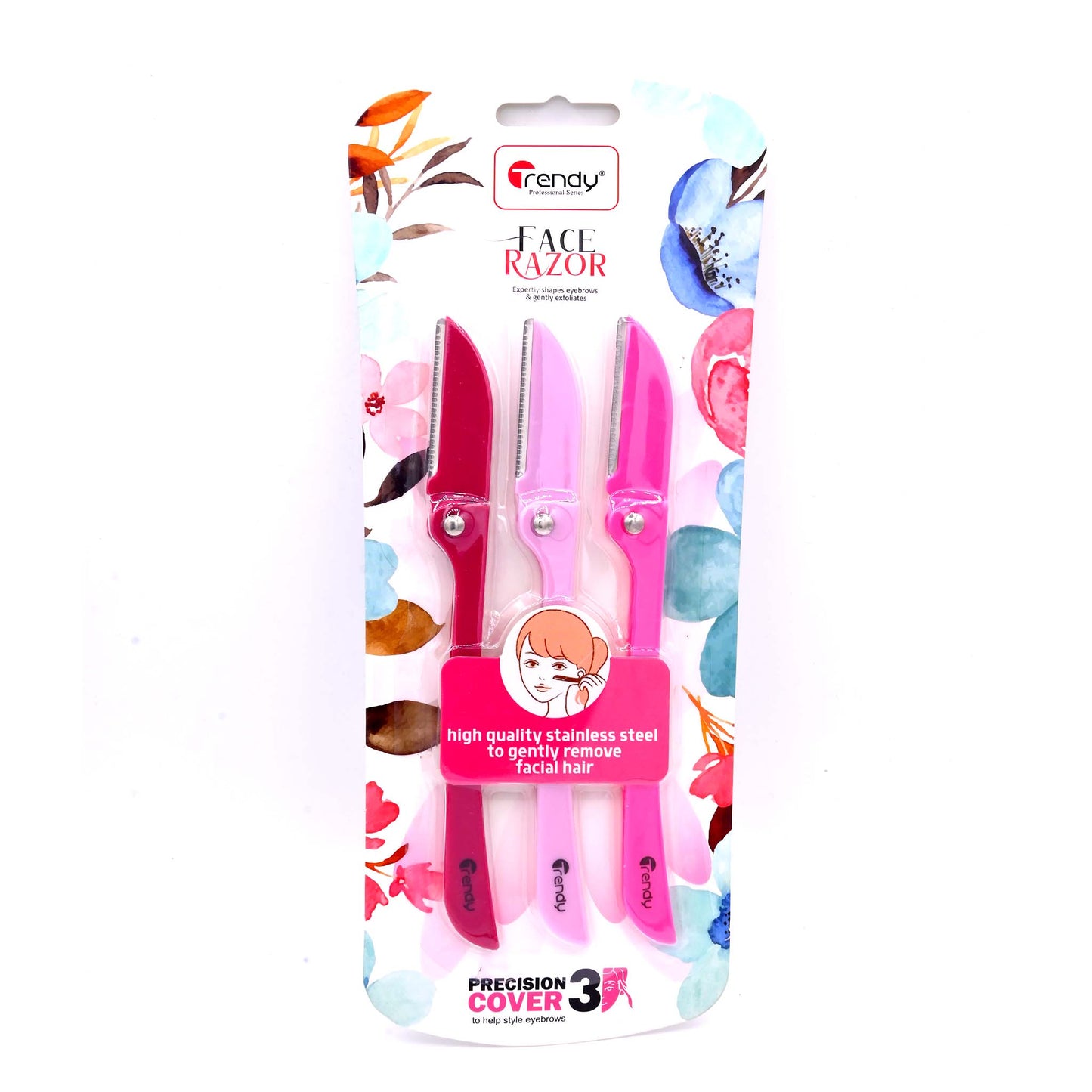 Trendy Face Razor 3 Pcs TD 406  Eyebrow Facial Hair Remover Set