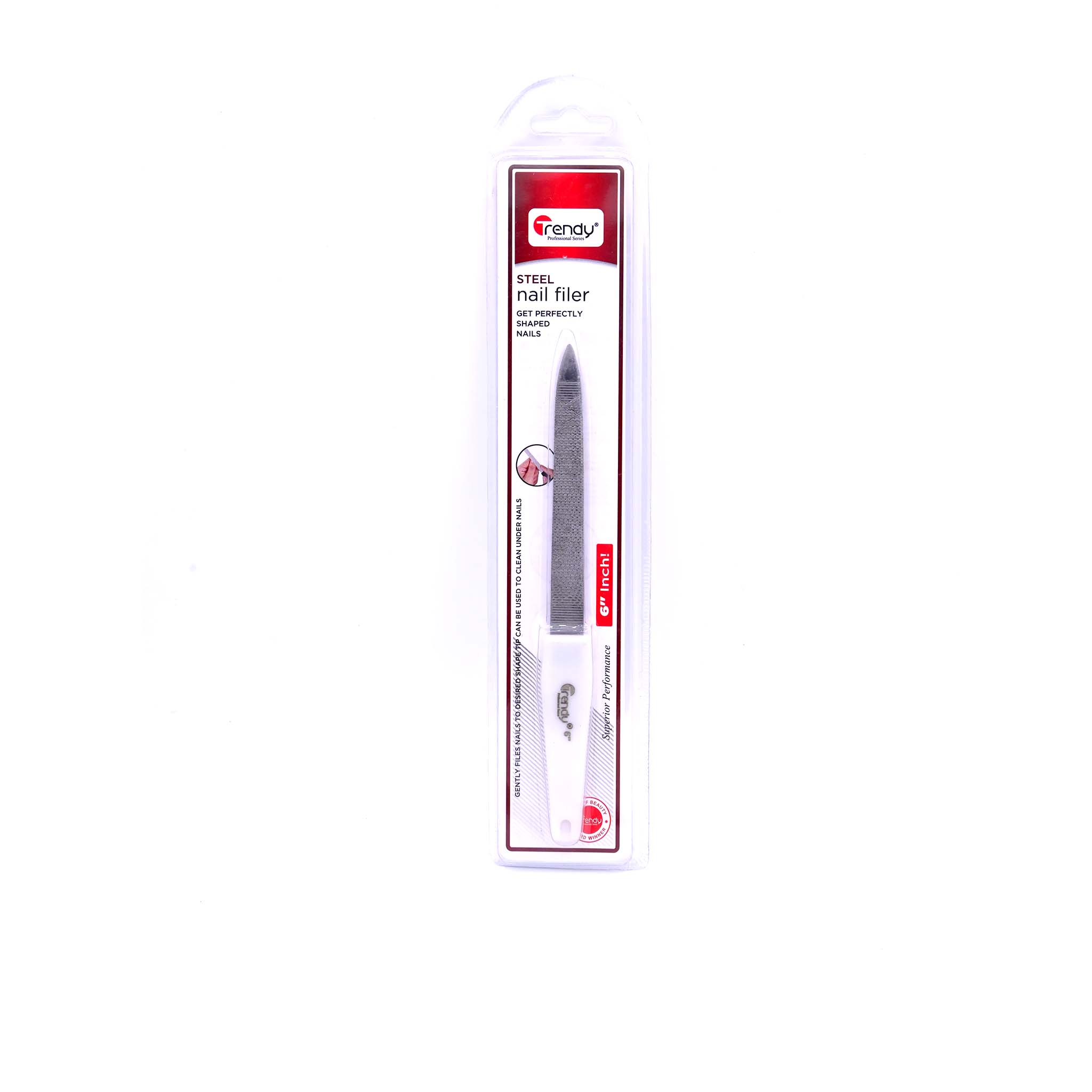 Trendy Nail Filer Plastic 6 Inch TD 236  Durable Nail Shaper for Smooth and Perfect Finishing