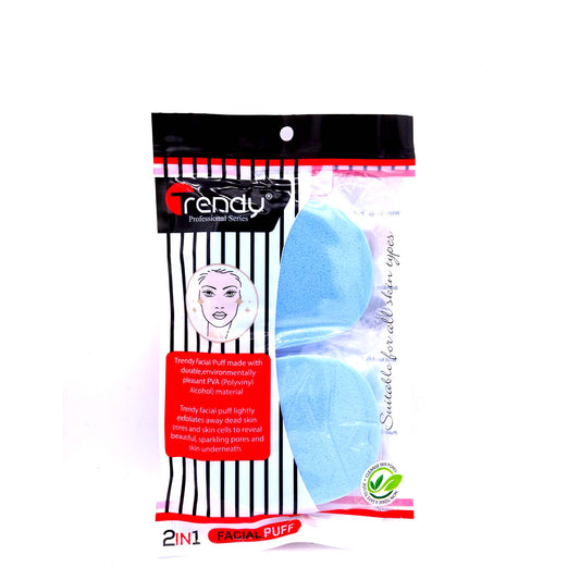 Trendy Facial Puff 2in1 TD 248  Dual Sided Face Cleansing Exfoliating Sponge