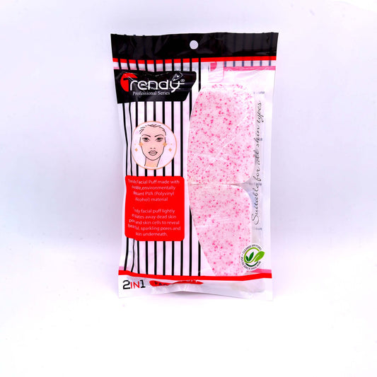 Trendy Facial Puff Scrub 2in1 TD 247  Dual Action Cleansing for Glowing Skin