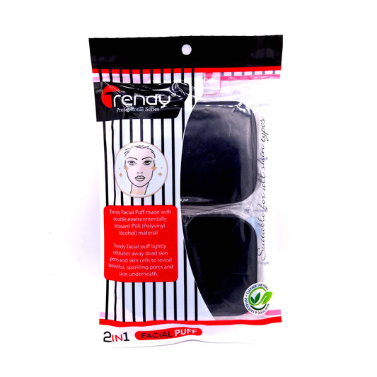 Trendy Facial Puff Charcoal 2in1 TD 249  Deep Cleansing and Exfoliating Sponge for Fresh Clear Skin