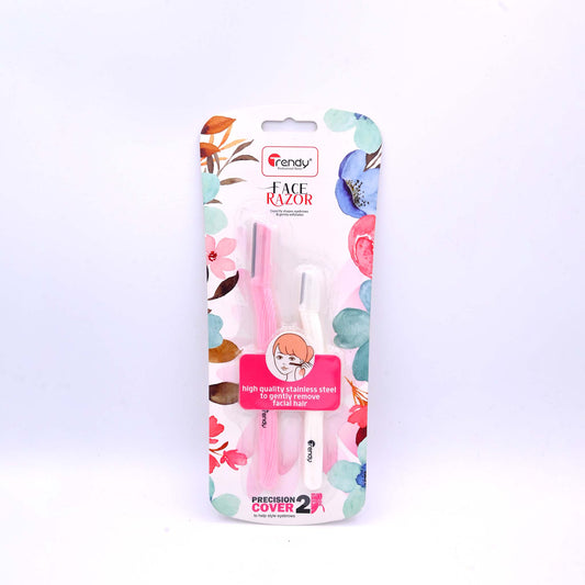 Trendy Face Razor 2 Pcs TD-405 – Gentle Facial Hair Remover for Women with Precision Blades