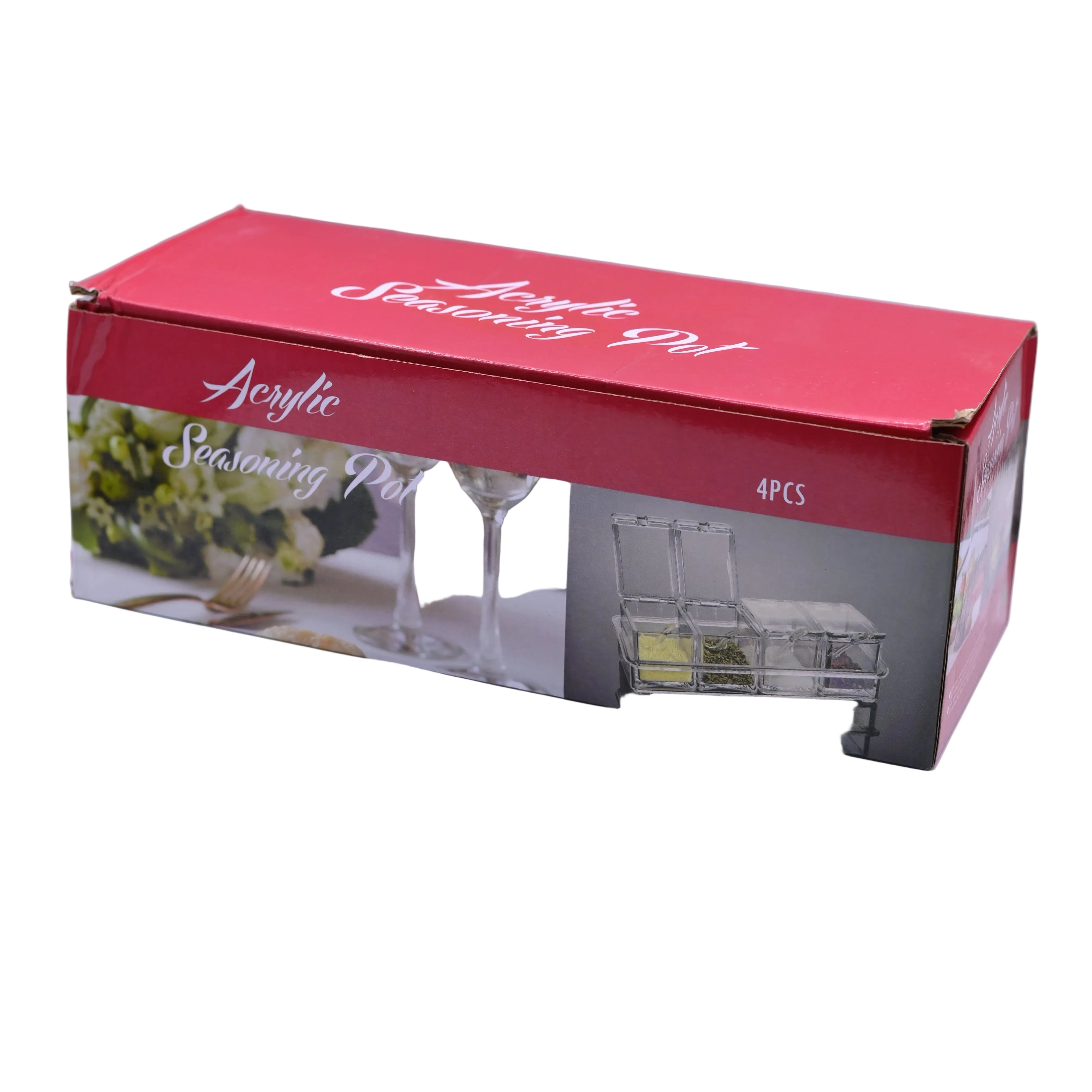 Acrylic Seasoning Pot 4P F0978